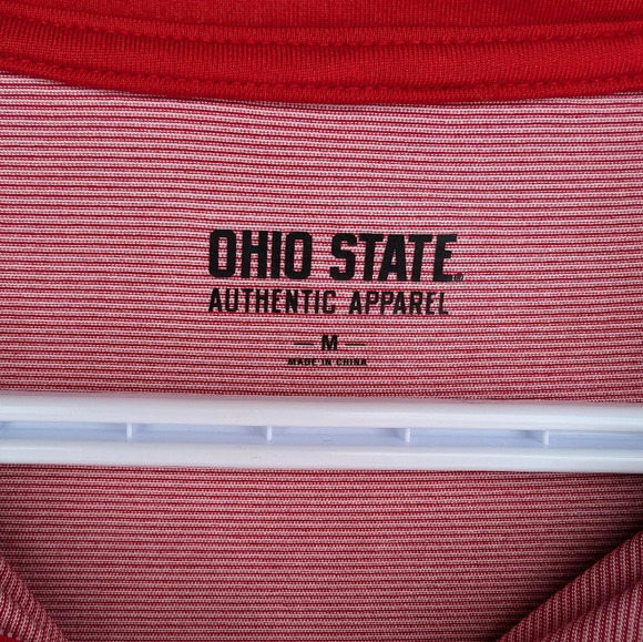 Ohio State Buckeye Red White Logo Fitted Lightweight Sweater Jacket Women Medium - Picture 3 of 8
